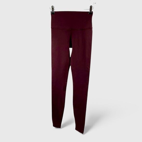 Lululemon Wunder Under Burgundy Full Length Leggings Size 4 - Picture 1 of 6